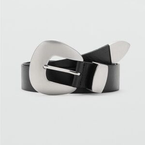 Mango Black Belt with Silver Buckle